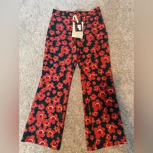 Mink Pink Red Floral Boot-Cut Pants